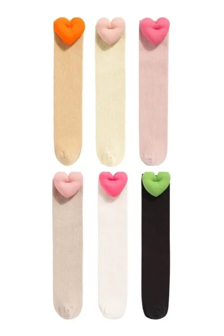 Colorful plain knee socks and heart socks for baby girl to go with dress and clothes