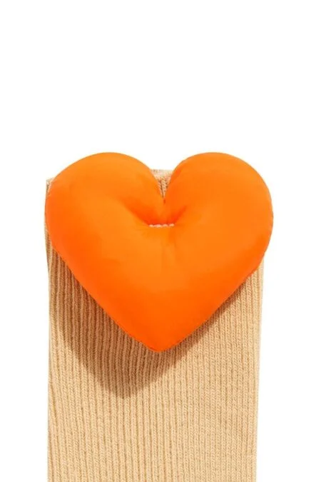 Orange knee socks with an orange heart