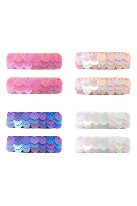 Pinzas de pelo de colores para niñas con lentejuelas y clips metálicos