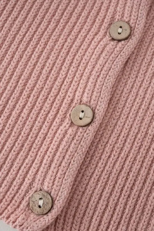 pink girly sweater cardigan w button detail