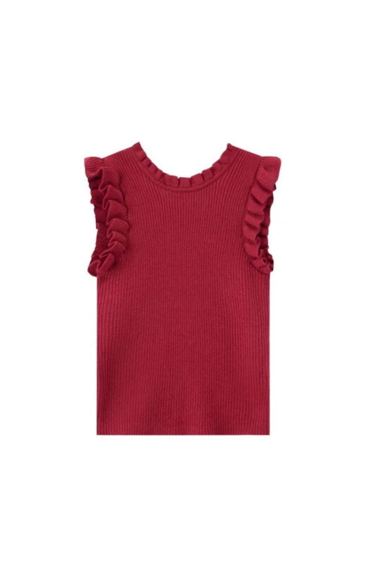 red sleeveless top for girl