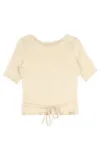Kurzarmshirt mit Schnürschleife French Vanilla