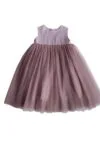 Vestido de tul con cintura alta Light Plum